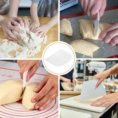White Flexible Plastic Kitchen Dough Scraper Set, 12 Pieces