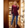 INSPIRE CHIC Women's Velvet V-neck Long Sleeve Solid Tunic Loose Blouse - 2 of 4