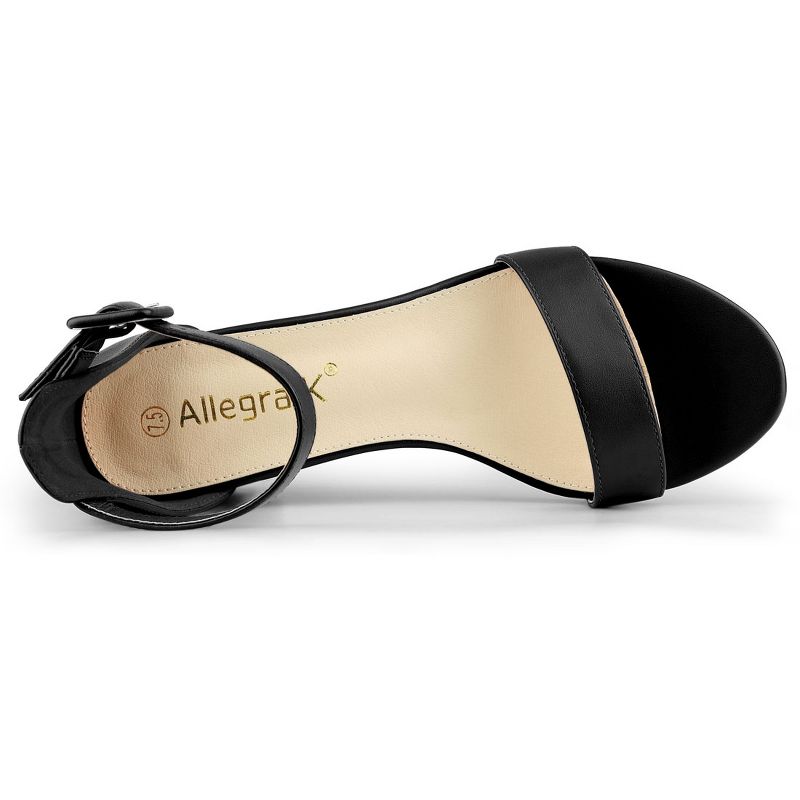 Allegra K Women's Block Low Heels Ankle Strap Sandals, 4 of 7