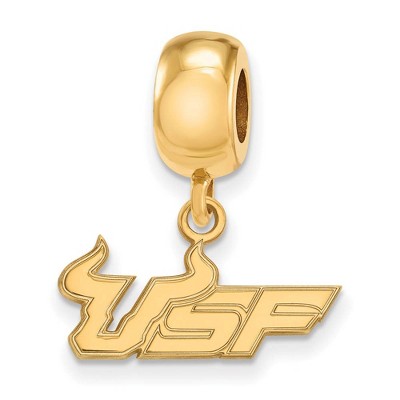 Black Bow Jewelry 14k Yellow Gold Plated Sterling Silver South Florida Bulls NCAA Bead Charm