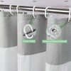 Waffle Weave Shower Curtain with Mesh Window, Heavy Duty, White Pique Pattern, 72x72 Inches, Water - Repellent, Luxury Spa Style - 2 of 4