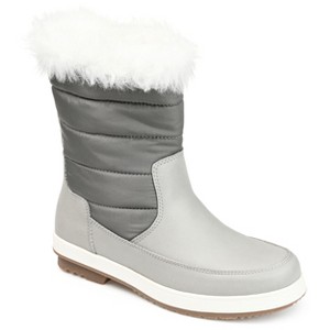 Journee Collection Womens Marie Tru Comfort Foam Block Heel Winter Boots Grey 9 - 1 of 4