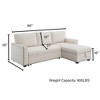 Velvet Sectional Sleeper Sofa Bed Nailhead Trim Couch with Reversible Storage Chaise White - Morden Fort - 4 of 4