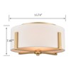Claxy Gold Flush Mount Ceiling Light Drum White Fabric Shade - 2 of 4