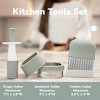 WeeSprout Baby Led Weaning Kitchen Tool Set, Includes Crinkle Cutter, Grape Cutter & Sandwich Cutter, Matte Green - 3 of 4