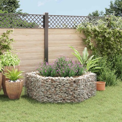 vidaXL Gabion Raised Bed Silver Galvanized steel Heavy Weight Endurance