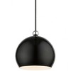 Livex Lighting Stockton 1 - Light Pendant in  Shiny Black/Polished Chrome - 3 of 4