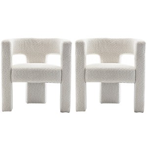 Set of 2 28" Wide Boucle Upholstered Square Armchair - Kinwell - 1 of 4