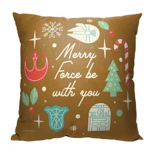 Disney Star Wars Merry Force Throw Pillow 18x18 Inches - 1 of 2