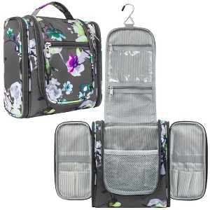 PAVILIA Toiletry Bag Travel Women Men, Hanging Water Resistant Makeup Accessories Cosmetic Organizer Large Essential Kit - 1 of 4