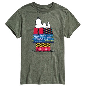Men's - Peanuts - Snoopy Patchwork Doghouse Short Sleeve Graphic T-Shirt - 1 of 4