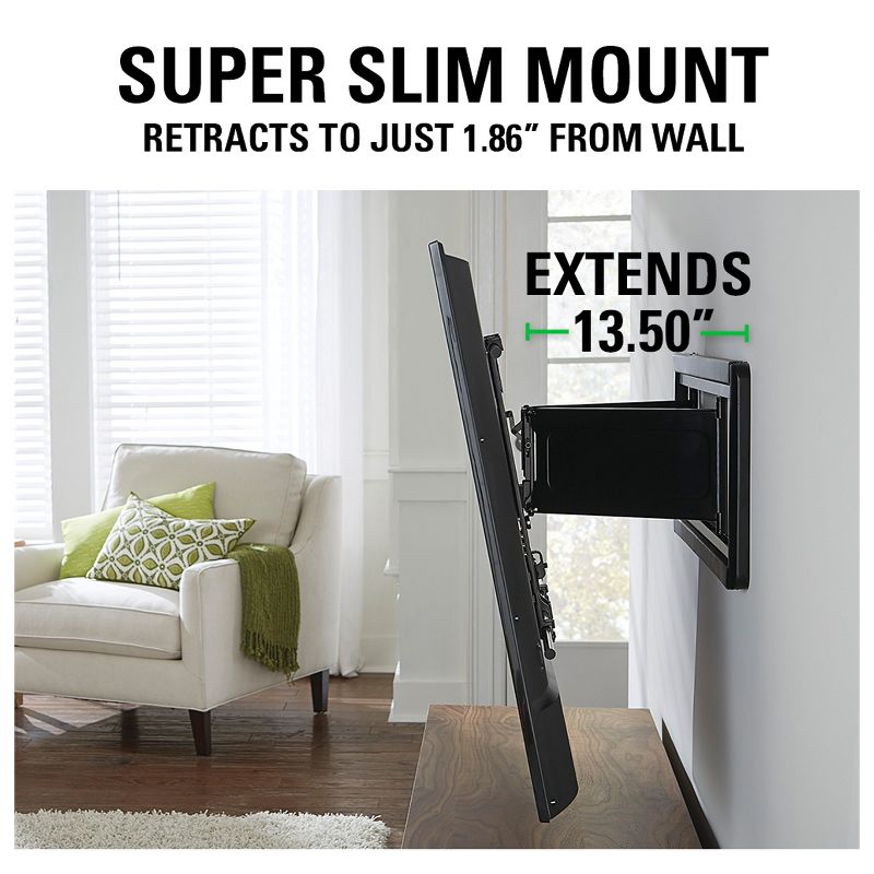 Sanus VLF613-B1 Super Slim Full Motion TV Mount for 40" - 80" TV, 4 of 12
