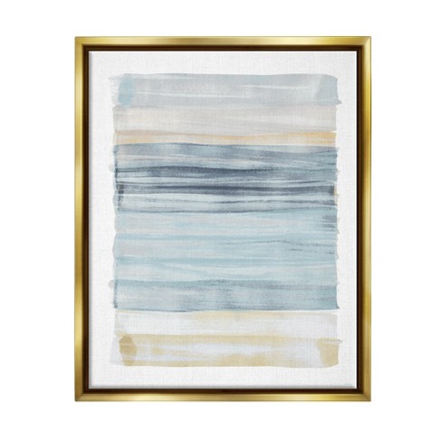 Stupell Industries Tranquil Blue Beige Stripes Pattern Casual Painting ...