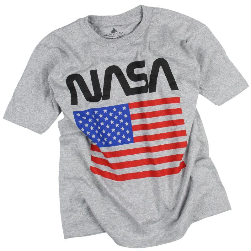 NASA Boys' American Flag NASA Logo Space Design T-Shirt Kids, 2 of 4