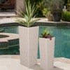 AZL1 Life Concept Planter Outdoor Stylish PE Wicker Flower Pot Set with Drainage No Assembly Need for Patio Garden, Beige, 33"*13"*13" - 3 of 4