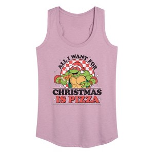 Women's - Teenage Mutant Ninja Turtles - All I Want For Christmas Graphic Racerback Tank - 1 of 4