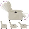 vidaXL Cream Faux Leather Recliner Chair - Wingback Reclining Armchair for Elderly with Manual Function, Padded Seat, and Side Pocket - 4 of 4