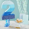 Blue Panda Number 2 Pull String Pinata for Boys, 2nd Birthday Party Decorations, Ombre Blue, 16.5 x 11.5 x 3 In - image 2 of 4