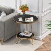 Tribesigns 2-Tier Round Accent Table, Modern Small Sofa Accent Table - image 2 of 4