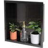 ALFI ABNP1616-BB 16Inch x 16Inch Brushed Black PVD Steel Square Single Shelf Shower Niche - 3 of 4