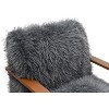 CAVINAS 28.3" Wide Faux Fur Accent Chair,Upholstered Lounge Chair with Curved Wooden Arms,Tight Back & Seat,Armchair for Living Room,Bedroom - 4 of 4
