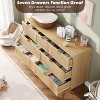 Coucheta Rattan 7 Drawer Dressers for Bedroom,  Large Chest of Drawers for Closet with Wide Top, Tall Dresser with Deep Drawers,Long Wooden Dresser - 4 of 4