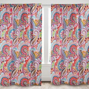 Rhapsody Paisley Lined Curtain Panel with Rod Pocket - Levtex Home - 1 of 3