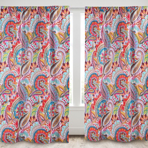 Rhapsody Paisley Lined Curtain Panel with Rod Pocket - Levtex Home - image 1 of 3