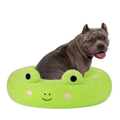 Squishmallows Wendy The Frog Cat and Dog Bolster Bed - Lime Green