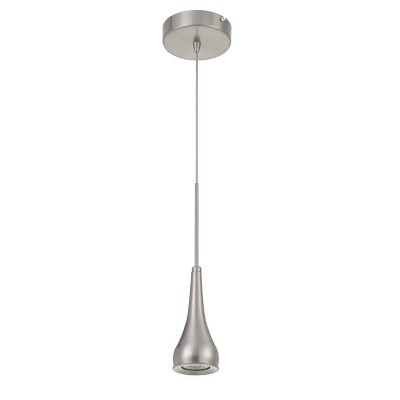 3.3" x 13.3" x 3.13" Metal Integrated LED Dimmable Kornos Pendant Fixture Brushed Steel - Cal Lighting