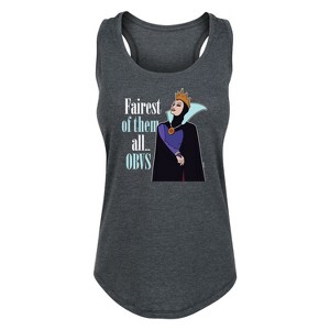 Women's - Disney Princess - Fairest of Them all Obvs Graphic Racerback Tank - 1 of 4