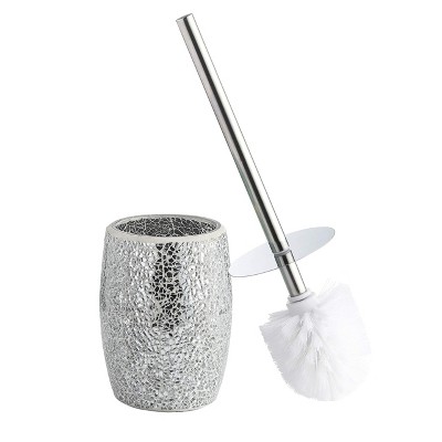 Toilet Brush and Holder Set Noumea Silver Brushed Aluminum