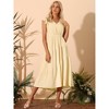 Allegra K Women's Summer Boho V Neck Short Sleeve Ruffle Elastic Waist Tiered Beach Maxi Sundresses - 2 of 4