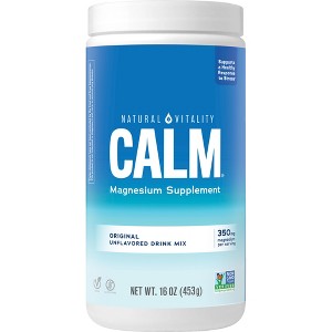 Natural Vitality CALM Magnesium Powder Supplement for Stress Relief, Unflavored, 16 Ounces - 1 of 4