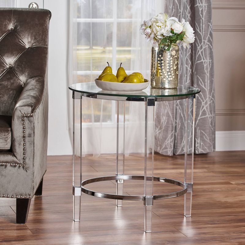 Orianna Circular Glass Table Clear - Christopher Knight Home, 3 of 7