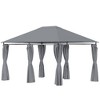 Resenkos Outdoor Garden Gazebo, Sunshade Gazebo Canopy,10' x 13' Outdoor Patio Gazebo, Canopy Shelter with 6 Removable Sidewalls, Gray - 3 of 4