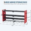 4-Layer Power Tool Organizer Wall Mount, Heavy Duty Garage Rack with 8 Drill Holders, Utility Shelf, 400LBS Capacity - 2 of 4