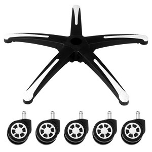VEVOR Office Chair Base Replacement, 28", 2500 lbs Static Load, Heavy Duty Universal Computer Desk Chair Stool Base Part, Black + White - 1 of 4