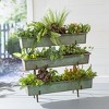 Distressed Teal Planter with Distressed Copper Rack - 2 of 4