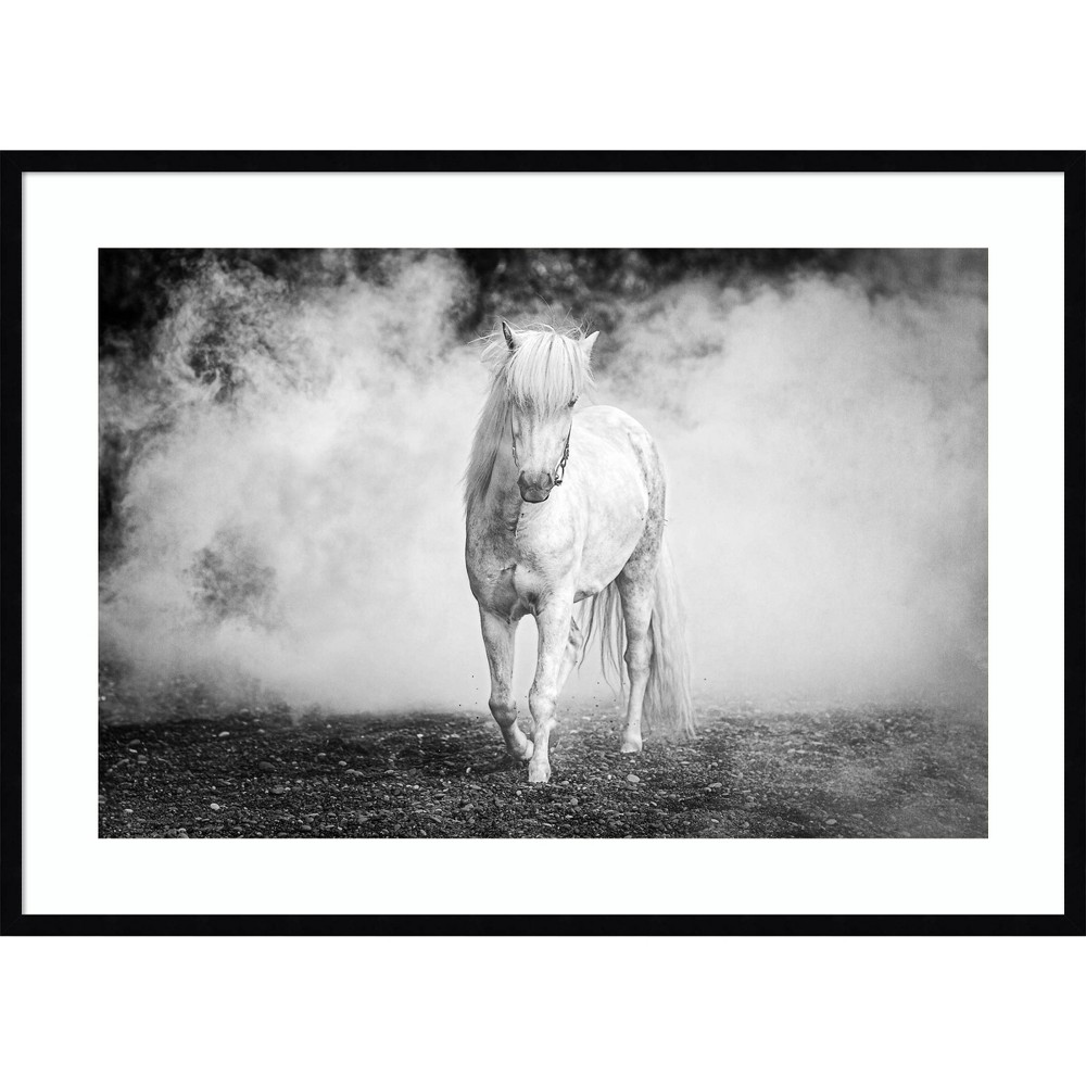 Photos - Wallpaper Amanti Art 41"x30" Icelandic pony by Jeffrey C. Sink Wood Framed Wall Art