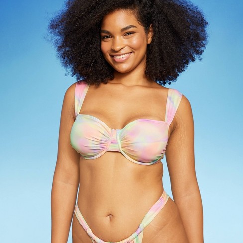 Women's Mesh Overlay Underwire Bikini Top - Wild Fable™ Multi Swirl Print  Xxs : Target