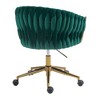 CAVINAS Modern Lambswool Office Chairs with Adjustable Legs, Home Office Desk Chairs with Hand Made Woven Backrest, Vanity Chairs with Wheels - 4 of 4