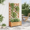 vidaXL Outdoor Wooden Brown Planter with Trellis - Solid Fir Wood, Ample Plant Space, Weather-Resistant, Ideal for Garden/Patio - 3 of 4