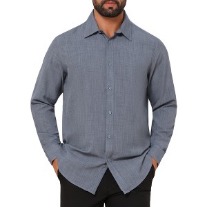 INSPIRE CHIC Men's Formal Solid Color Breathable Wrinkle Free Long Sleeve Dress  Shirt X-Large Dark Gray : Target