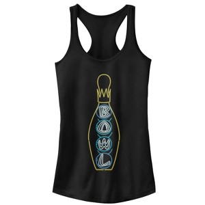 Juniors Womens The Big Lebowski Bowling Neon Light Print Racerback Tank Top - 1 of 4