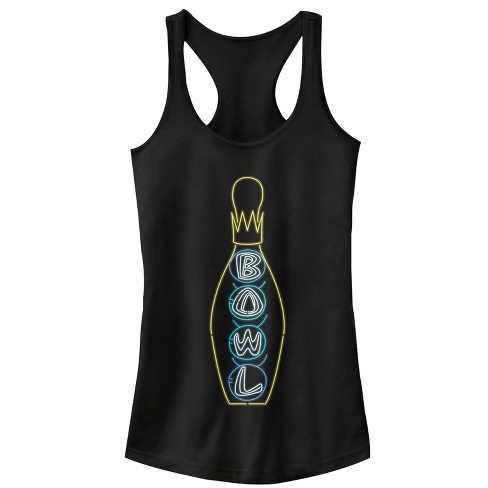 Juniors Womens The Big Lebowski Bowling Neon Light Print Racerback Tank Top - image 1 of 4