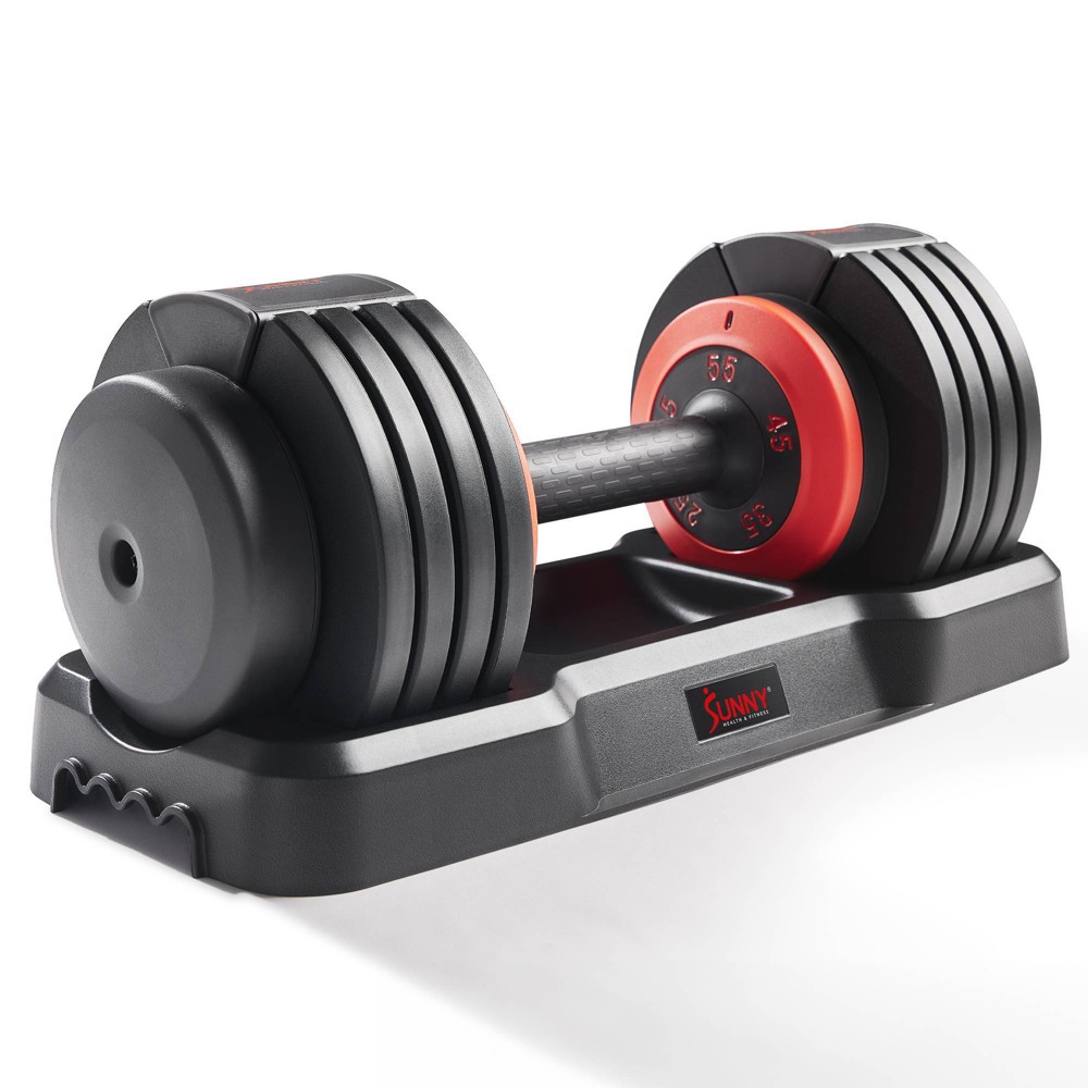 Sunny Health & Fitness Elite Adjustable Dumbbell 55lbs - Black