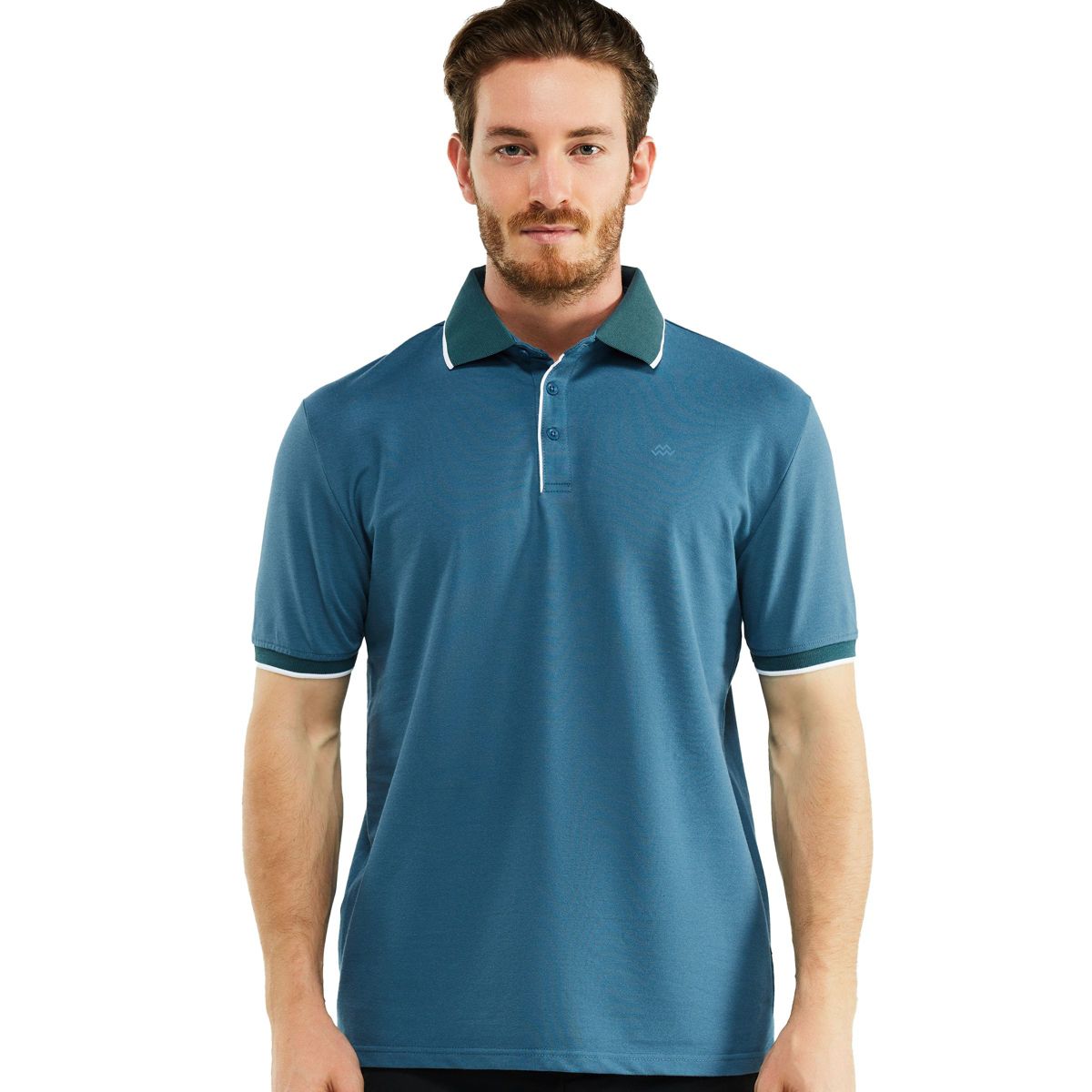 Mio Marino Men's Classic-Fit Cotton-Blend Pique Polo Shirt with Contrast Collar - thumbnail 2