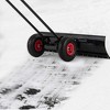 Costway 36" Snow Shovel Pusher with 10" Inflatable Wheels Adjustable Handle & Head Black - 4 of 4