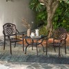Tangkula 21" Cast Aluminum Outdoor Side Table Patio Square Coffee Table w/ Storage Shelf - 4 of 4